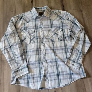 Coevals Club Plaid Pearl Snap Button Shirt